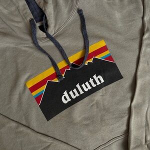 Tan Duluth Hoodie with Graphic Design